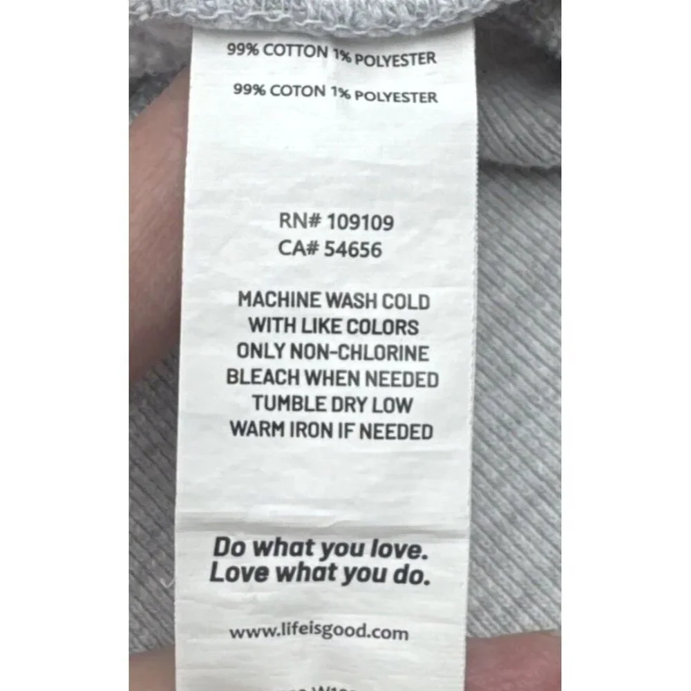 LIFE IS GOOD Women’s Gray Spread Good Vibes Hooded Sweatshirt Sz L Hoodie - Picture 7 of 9